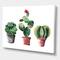 Designart - Three Cactus In Clay Pots - Traditional Canvas Wall Art Print